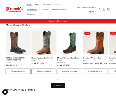 www.frenchsbootsandshoes.com