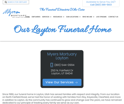 Funeral Home in Layton, UT - Myers Mortuary