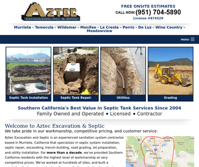 Septic Tank Installation and Repair Murrieta, Temecula, Riverside CA