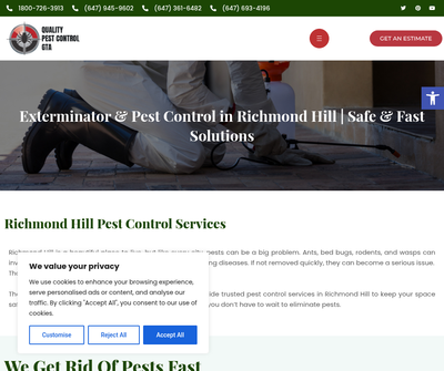 Quality pest control gta Richmond hill