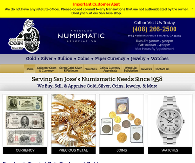 San Jose Coin Shop – Trusted Coin Dealer & Gold Buyer