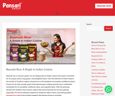 Buy basmati rice online from Pansari Group and experience premium quality