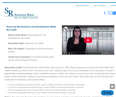 Swanson Reed | Specialist R&D Tax Advisors (Dallas, Uptown)