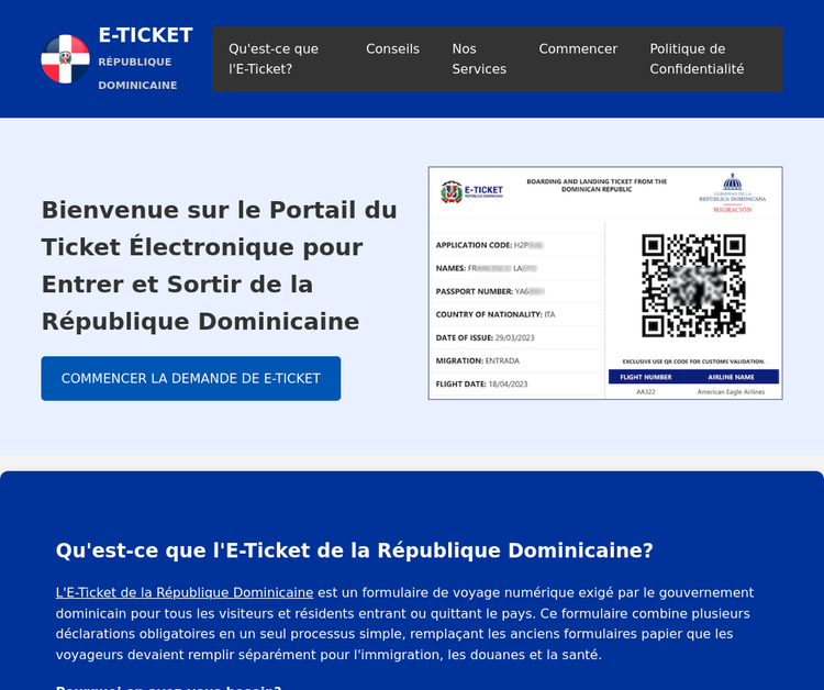 L''E-Ticket de la Rpublique Dominicaine 