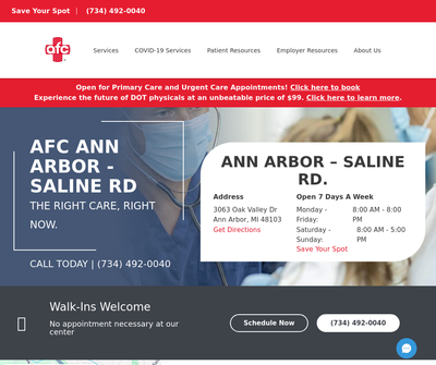 AFC Urgent Care Ann Arbor Saline Rd