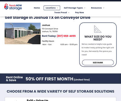 Ready Now Storage - Joshua