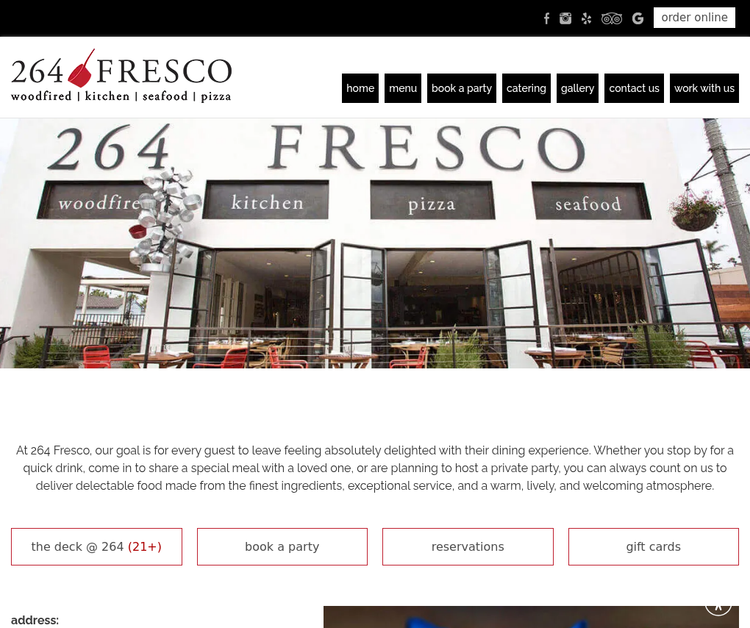 264 Fresco is a modern Italian restaurant in Carlsbad