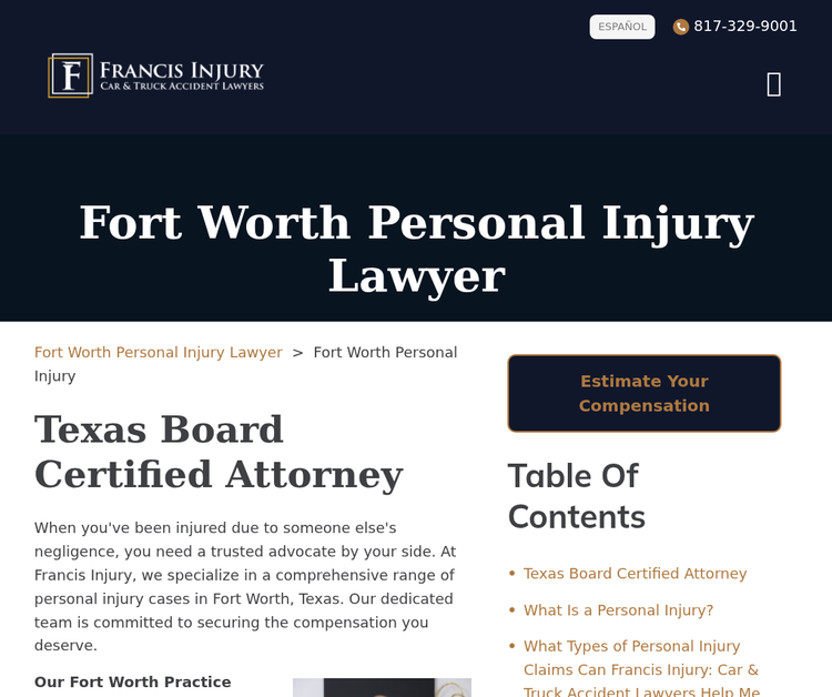 Francis Injury | Car Wreck Attorneys | Truck Accident Lawyers