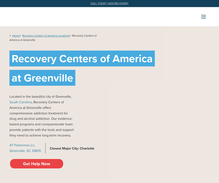 Recovery Centers of America at Greenville