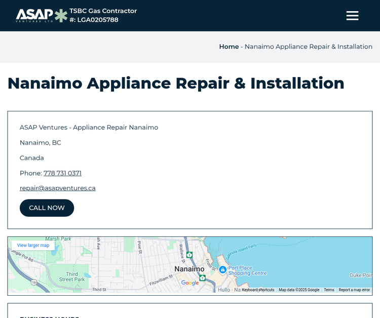 A.S.A.P. Ventures Ltd - The Nanaimo Appliance Experts