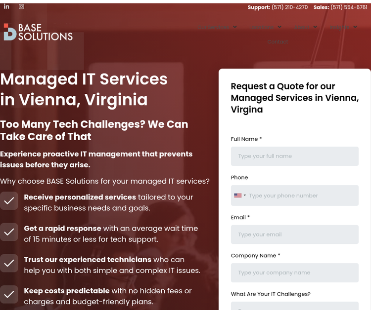 BASE Solutions LLC - Vienna Managed IT Services Company