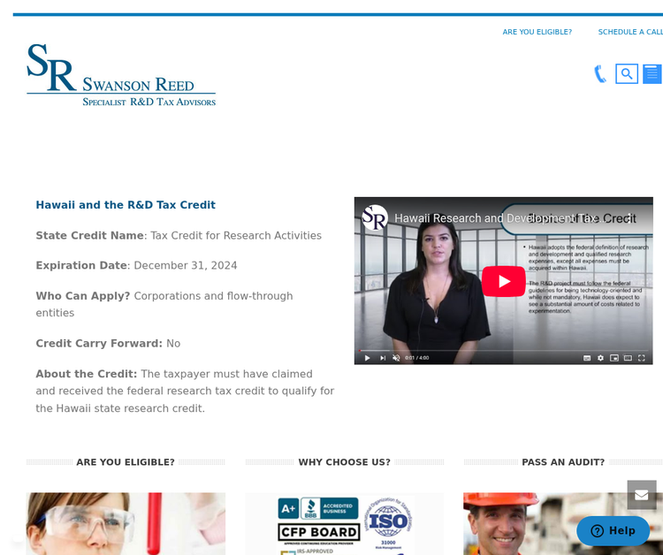 Swanson Reed | Specialist R&D Tax Advisors (Hawaii)