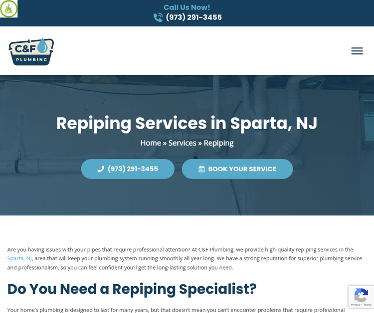 Repiping Services in Sparta, NJ