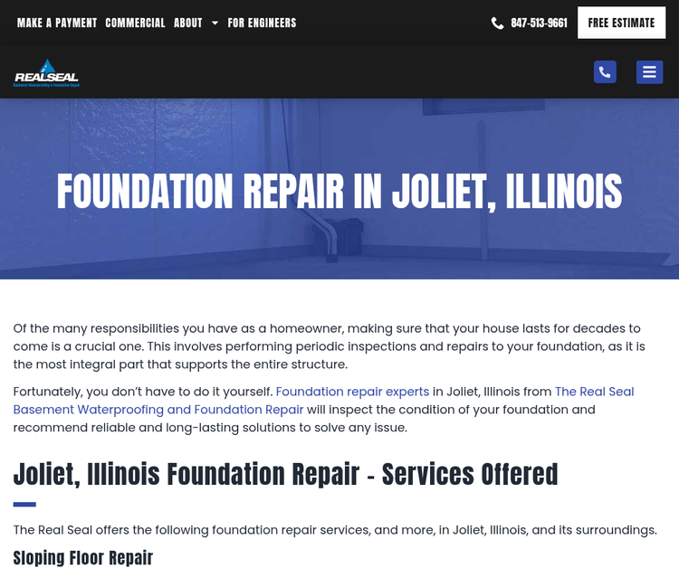 Real Seal Basement Waterproofing & Foundation Repair